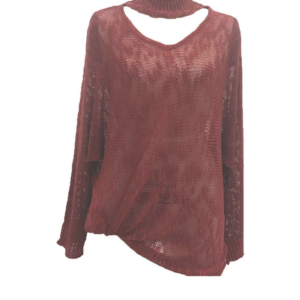 ETHEL Rusty Red Choker Neck Sweater - Picture 4 of 5